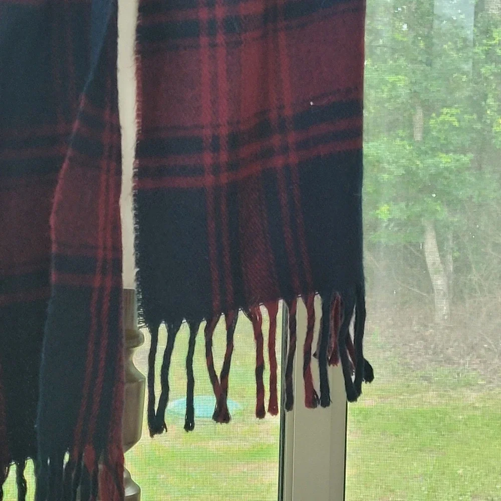 CHRISTIAN DIOR Vintage Cashluxe Acrylic Scarf Multicolor Plaid